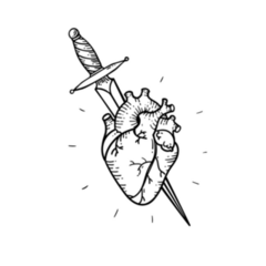 Tattoo Heart And Sword Sticker