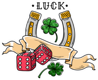 Tattoo Horseshoe With Dice Sticker