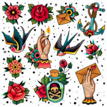 Tattoo Icons Pack Sticker Sheet 