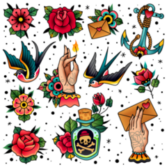 Tattoo Icons Pack Sticker Sheet 