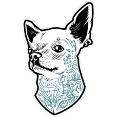 Tattooed Chihuahua Sticker