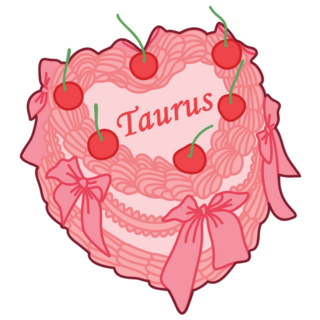 Taurus Cherry Cake Sticker