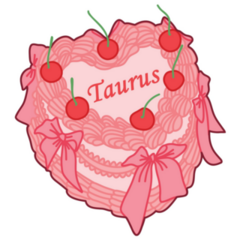 Taurus Cherry Cake Sticker