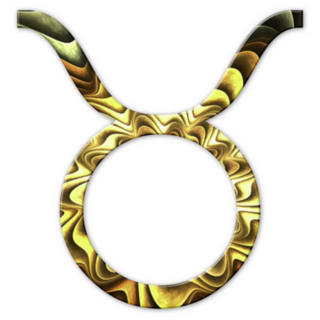 Taurus Zodiac Astrology Symbol Golden Sticker