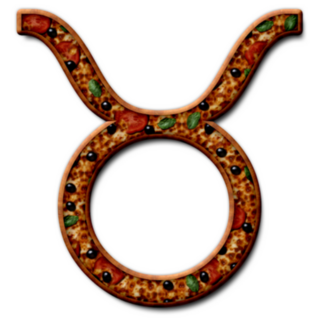 Taurus Zodiac Astrology Symbol Pizza Sticker