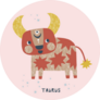 Taurus Zodiac Character Nursery Poster Sticker