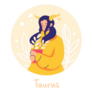 Taurus Zodiac Earth Female Character Sticker