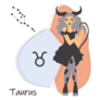 Taurus Zodiac Girl With A Constellation Sticker