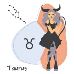 Taurus Zodiac Girl With A Constellation Sticker