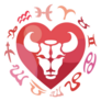 Taurus Zodiac Heart Illustration Sticker