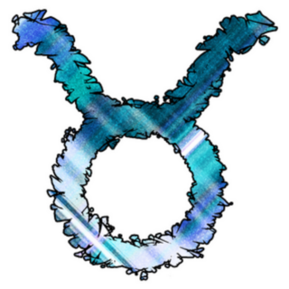 Taurus Zodiac Sign Blue Sketched Sticker