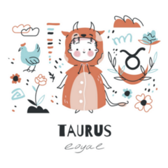 Taurus Zodiac Sign Childrens Illustration Sticker
