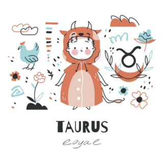 Taurus Zodiac Sign Childrens Illustration Sticker
