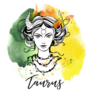 Taurus Zodiac Sign Green Yellow Watercolor Sticker