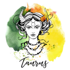 Taurus Zodiac Sign Green Yellow Watercolor Sticker