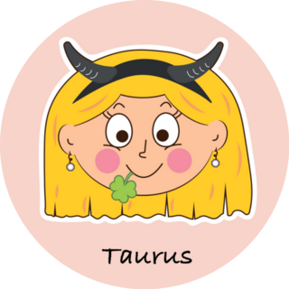 Taurus Zodiac Sign In Cartoon Cute Style Sticker