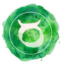 Taurus Zodiac Sign On Green Watercolor Sticker