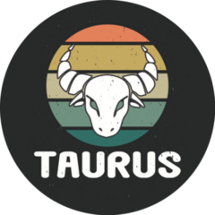 Taurus Zodiac Sign Vintage Stripes Sticker 