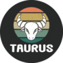 Taurus Zodiac Sign Vintage Stripes Sticker 