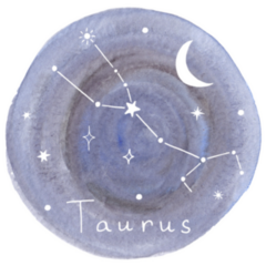 Taurus Zodiac Sign Watercolor Constellation Sticker