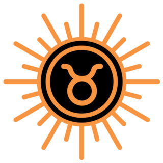 Taurus Zodiac Sunburst Sticker