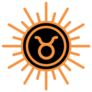 Taurus Zodiac Sunburst Sticker