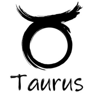 Taurus Zodiac Symbol Lettering Sticker