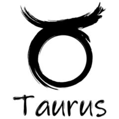 Taurus Zodiac Symbol Lettering Sticker