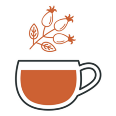 Tea Cup Icon Orange Doodle Sticker