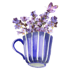 Tea Cup Lavender Sticker
