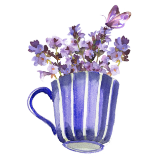 Tea Cup Lavender Sticker