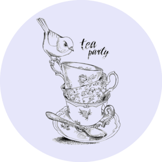 Tea Party Invitation Card London UK Sticker