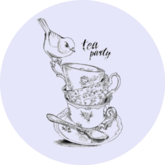 Tea Party Invitation Card London UK Sticker