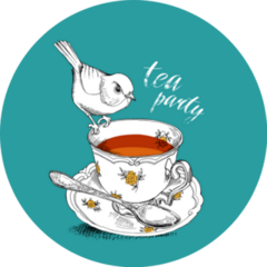 Tea Party Invitation Card United Kingdom Sticker