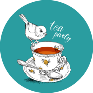 Tea Party Invitation Card United Kingdom Sticker