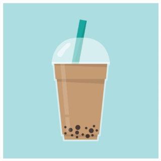 Tea Pearl Cartoon Sticker