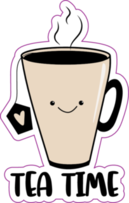 Tea Time - Cute Smiley Tea Mug Sticker