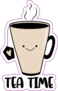 Tea Time - Cute Smiley Tea Mug Sticker