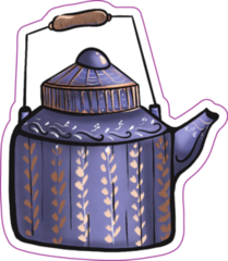 Tea Time, Hand Draw Colorful Illustration Sticker