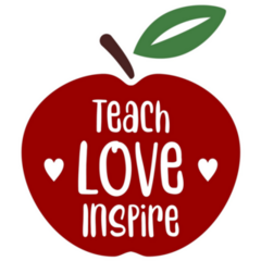 Teach, Love, Inspire Red Apple Sticker