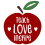 Teach, Love, Inspire Red Apple Sticker