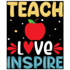 Teach Love Inspire Teacher Lettering Sticker
