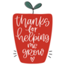 Teacher Appreciation Thanks For Helping Me Grow Sticker