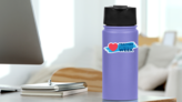 Teacher Appreciation Week Heart Illustration Sticker on a Water Bottle (New) example
