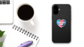 Teacher Appreciation Week Heart Sticker on a Phone (New) example