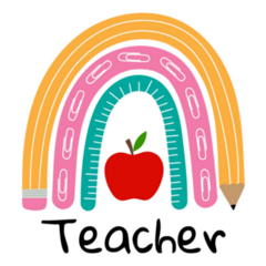 Teacher Colorful Rainbow Sticker