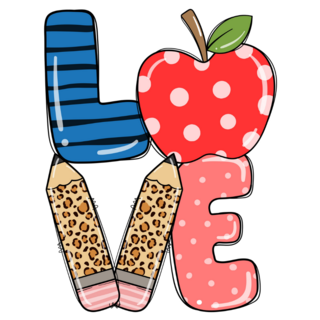 Teacher Cute Love Lettering Sticker