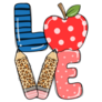 Teacher Cute Love Lettering Sticker