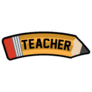 Teacher Pencil Typography Sticker