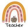 Teacher Rainbow Cheetah Print Sticker